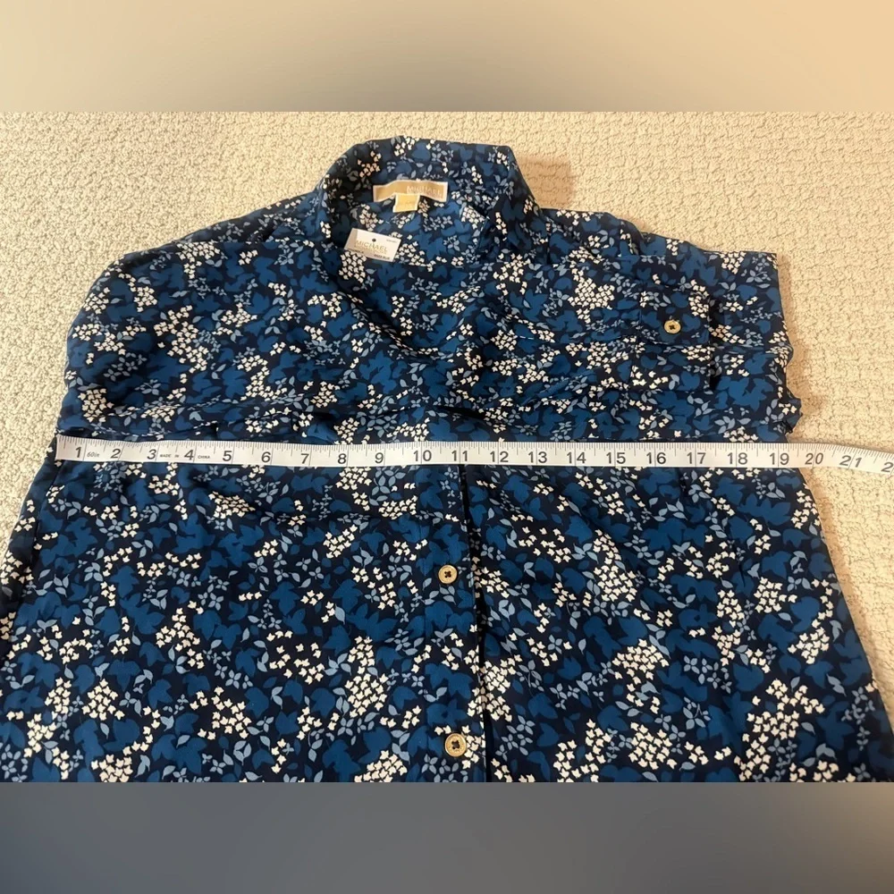 Michael Kors Navy Floral Button-Down Shirt